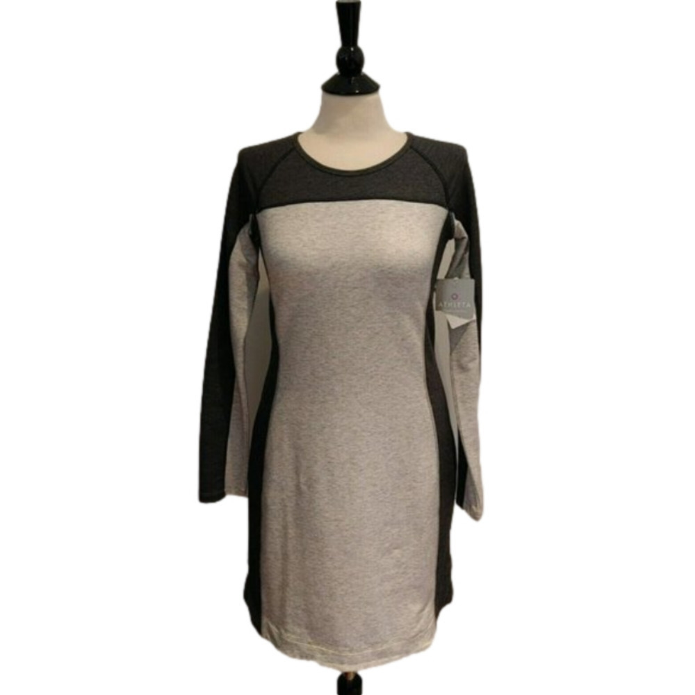 NWT ATHLETA Gray/Heather Long Sleeve Omega Dress Size XS
